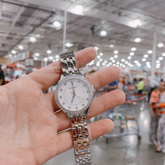 Bulova Silver Watch with Crystal Accents main image 4